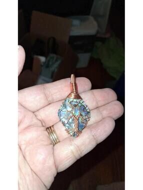 Abalone Tree of Life Necklace: Copper Wire Wrapped Pendant